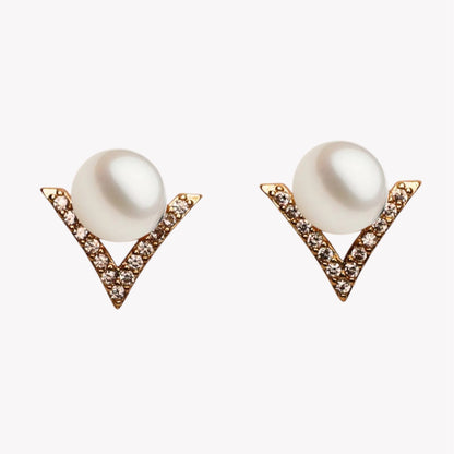 Golden Flora Pearl Studs