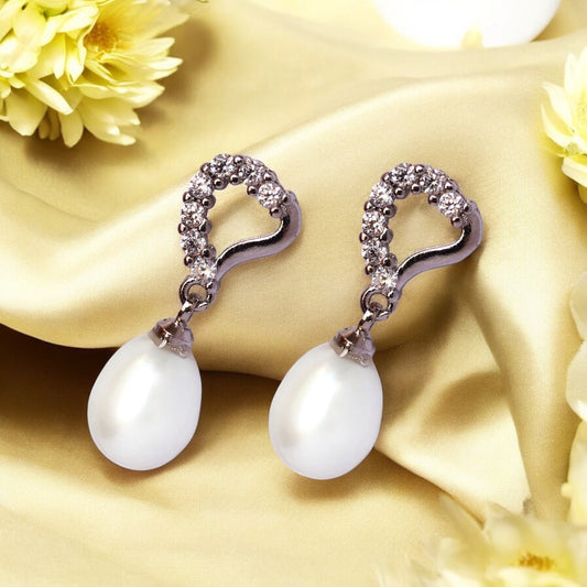 Silver Elegant Pearl Drops