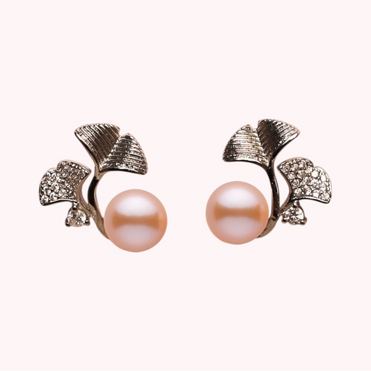 Peach Lusture Pearl Studs