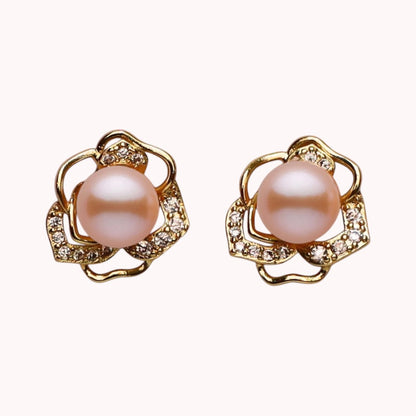 Peach Shimmer Pearl Studs