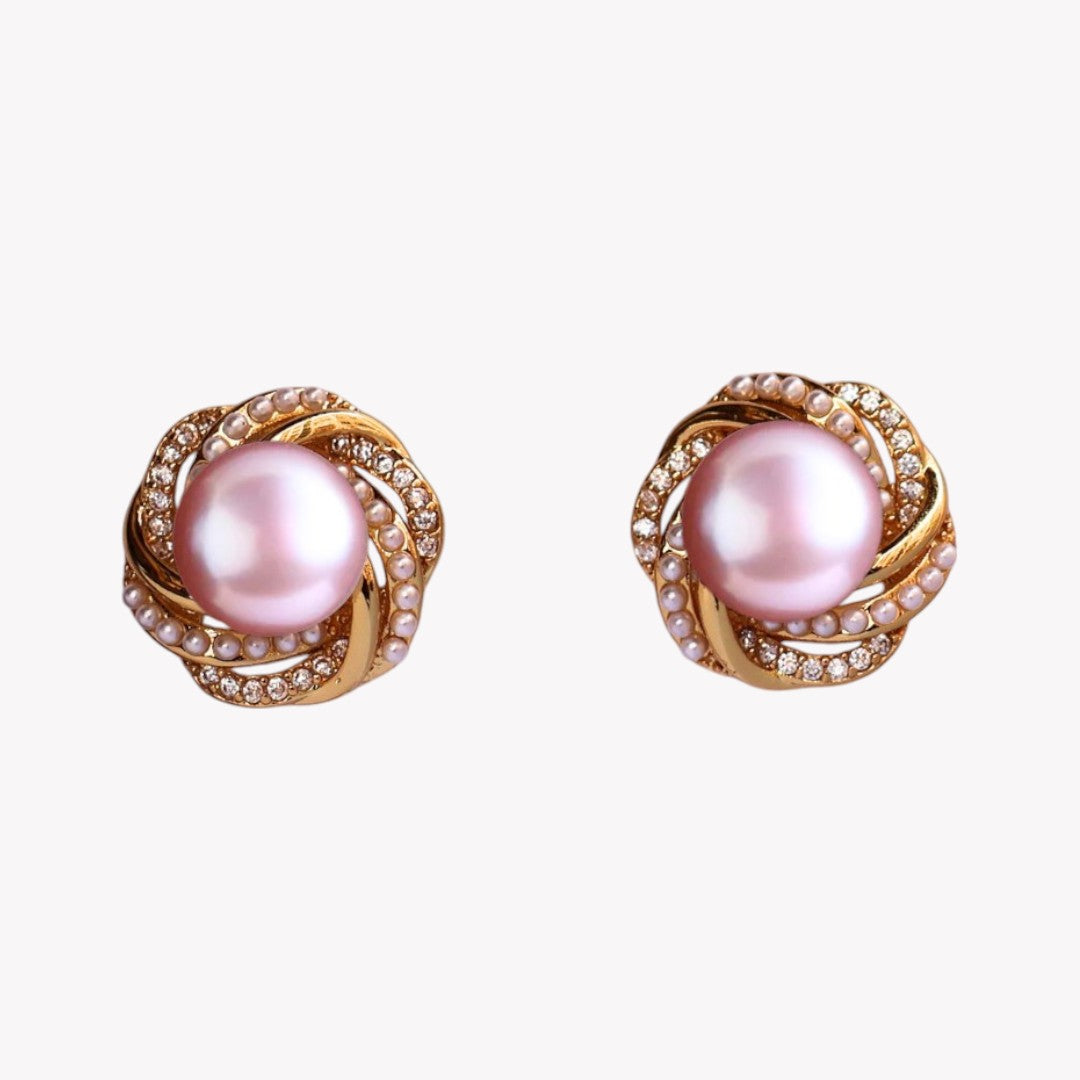 Lavender Sparkle Pearl Studs