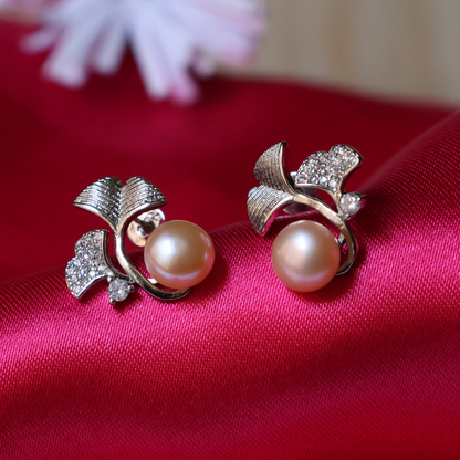 Peach Lusture Pearl Studs